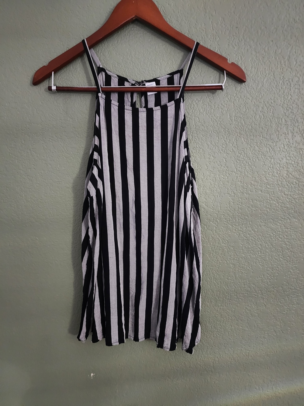 Old Navy Black and White Striped Halter Cami